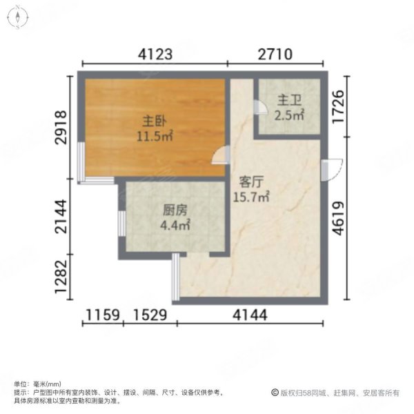 润姜家园1室1厅1卫65㎡南50万