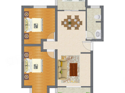 2室2厅 95.70平米户型图