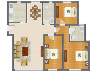 3室2厅 141.60平米