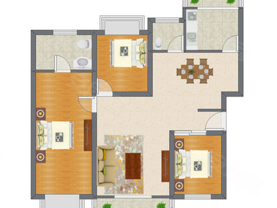 3室2厅 124.11平米