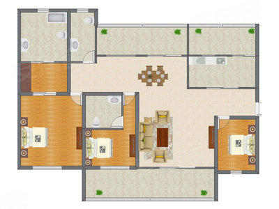3室2厅 193.00平米