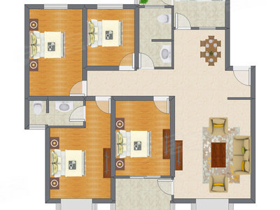 4室2厅 134.98平米