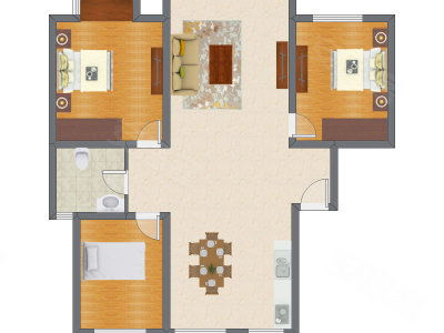 3室2厅 111.15平米