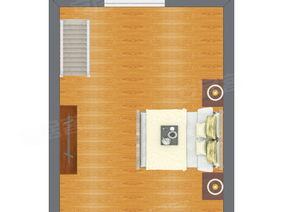1室1厅 30.14平米户型图