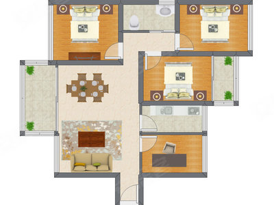 4室2厅 85.95平米