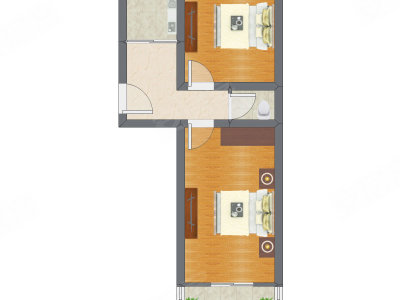 2室1厅 35.78平米