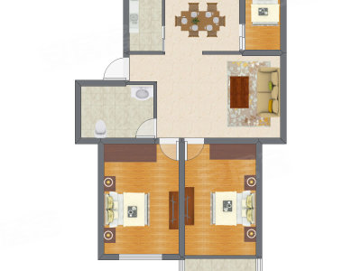 2室2厅 113.00平米户型图