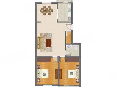 2室2厅 112.11平米户型图