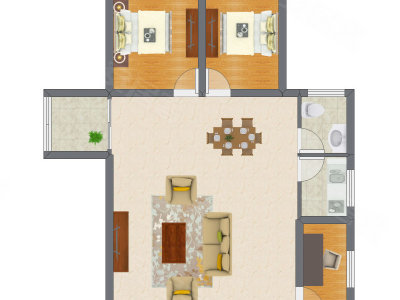 3室1厅 92.74平米