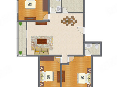 3室2厅 145.92平米
