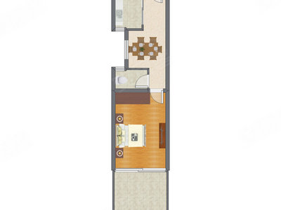 1室1厅 44.81平米
