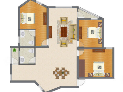 3室2厅 150.00平米户型图