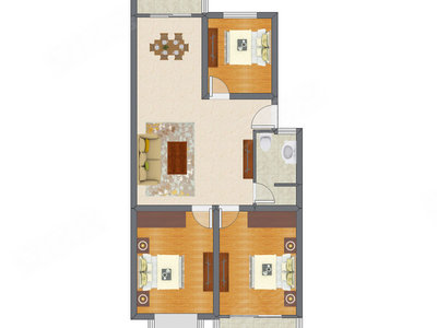 3室2厅 111.36平米户型图