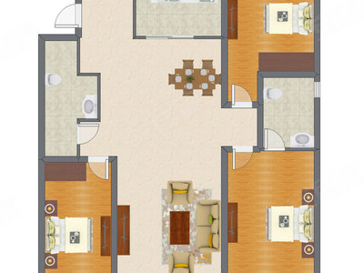 3室2厅 163.00平米