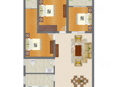 3室2厅 70.50平米