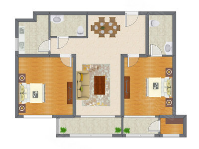 2室2厅 140.60平米