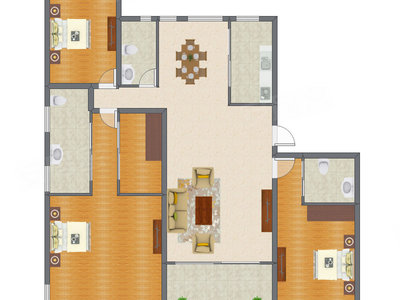 4室2厅 200.00平米