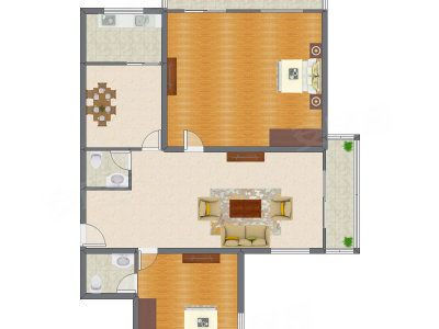 2室2厅 183.29平米户型图