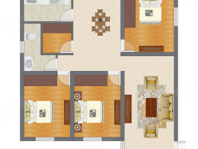 3室2厅 84.18平米