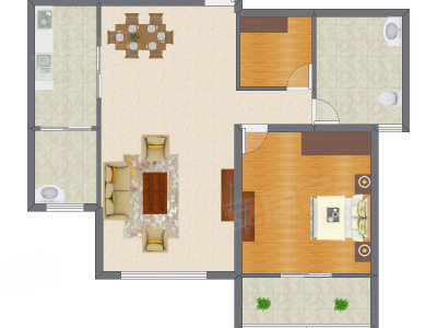 1室2厅 99.80平米