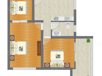 3室1厅 82.60平米