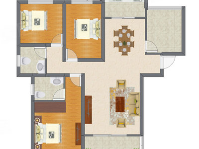 3室2厅 87.98平米