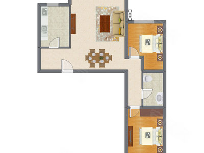 2室2厅 96.92平米