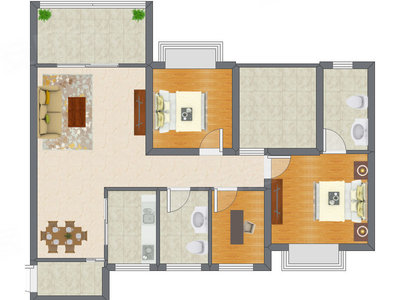 3室2厅 94.50平米