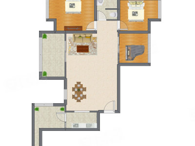3室2厅 92.23平米