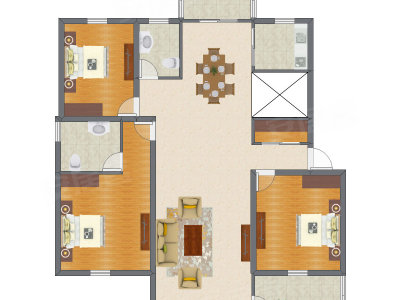 3室2厅 127.76平米