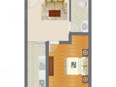 1室1厅 45.43平米
