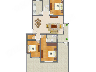 3室2厅 117.14平米