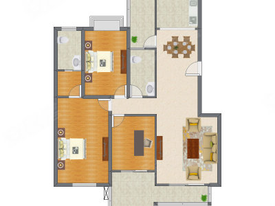 3室2厅 133.15平米