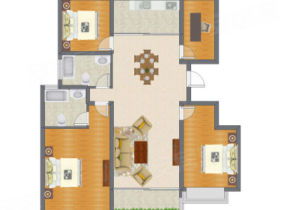 4室2厅 117.50平米户型图