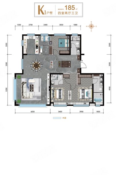 国茂府(新房)二手房,352万,4室2厅,3卫,185平米-唐山安居客