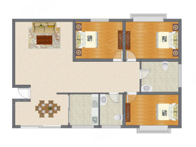 3室2厅 157.00平米