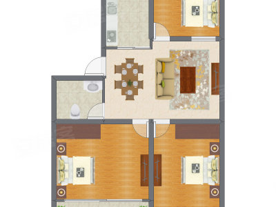 3室1厅 83.80平米