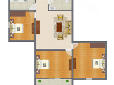 3室1厅 120.00平米