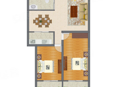 2室1厅 78.00平米户型图