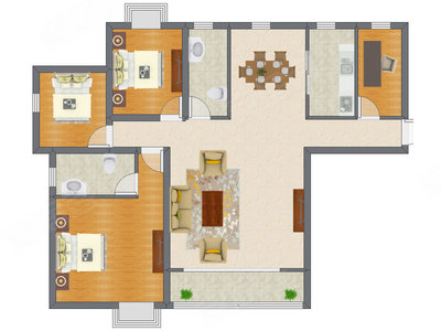 3室2厅 98.82平米