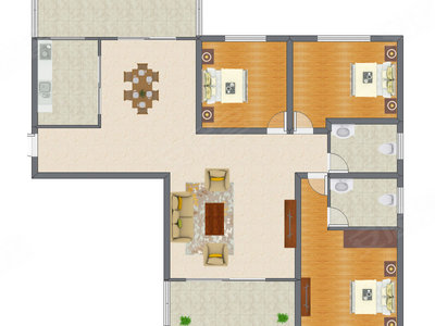 3室2厅 145.65平米