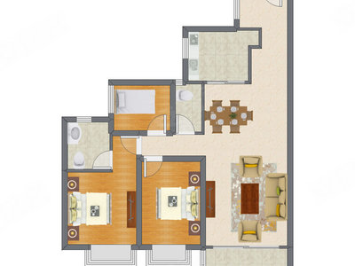 3室2厅 98.64平米户型图