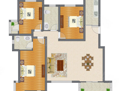 3室2厅 132.37平米