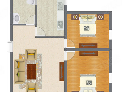 2室1厅 82.40平米