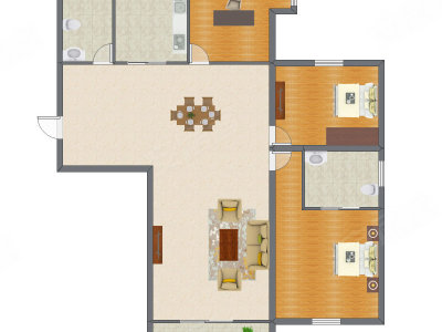 3室2厅 159.50平米