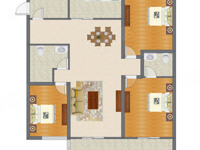 3室2厅 148.65平米