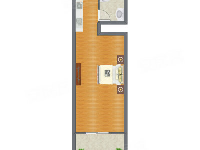 1室0厅 49.31平米户型图