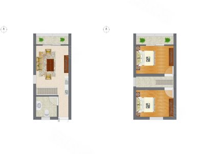 2室1厅 20.17平米