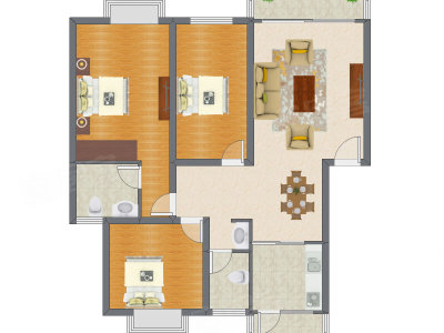 3室2厅 116.37平米