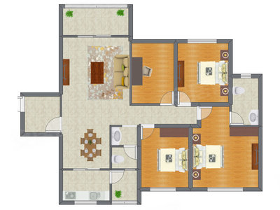 4室2厅 106.76平米